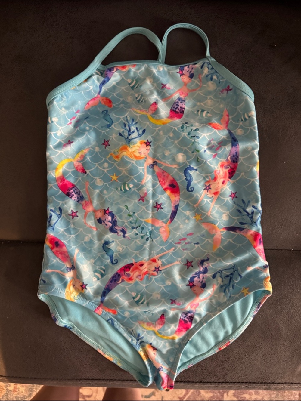 wonder nation Light Blue Mermaid Print One-Piece Swimsuit
